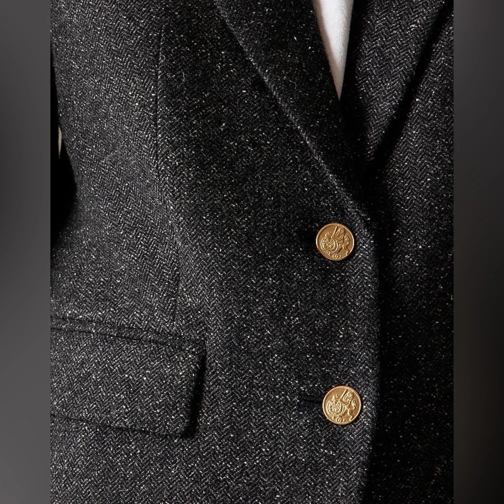 NWT J.Crew École Blazer in Herringbone Wool Blend